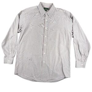 J.Crew Button Down Shirt Mens 15.5 32/33 Black and Red Striped Vintage